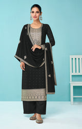 Women's Black Georgette Sangeet Trendy Salwar Kameez