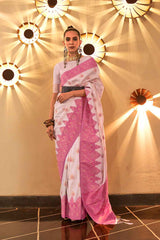 White Silk Woven Saree