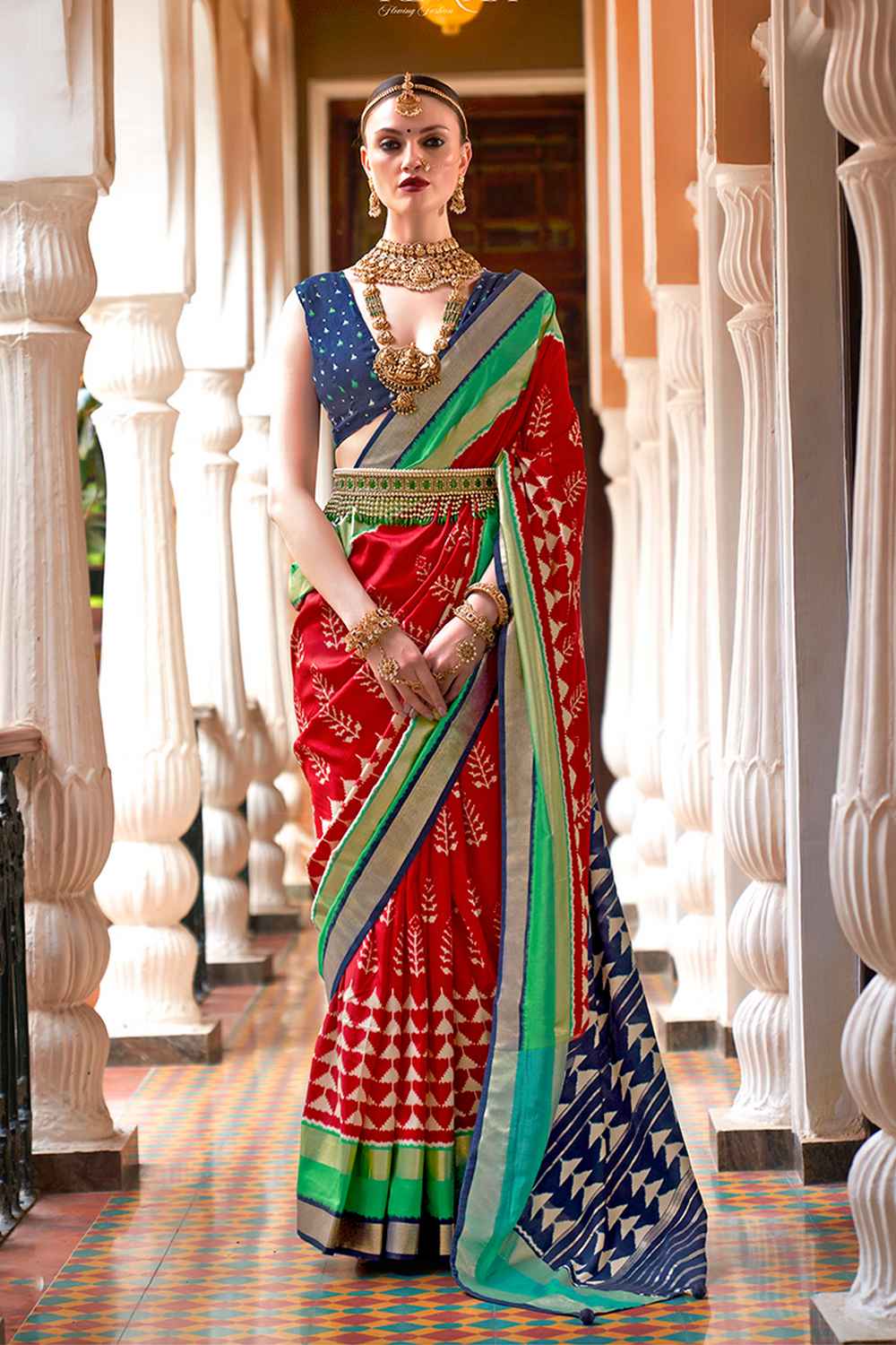 Red Silk Printed Saree