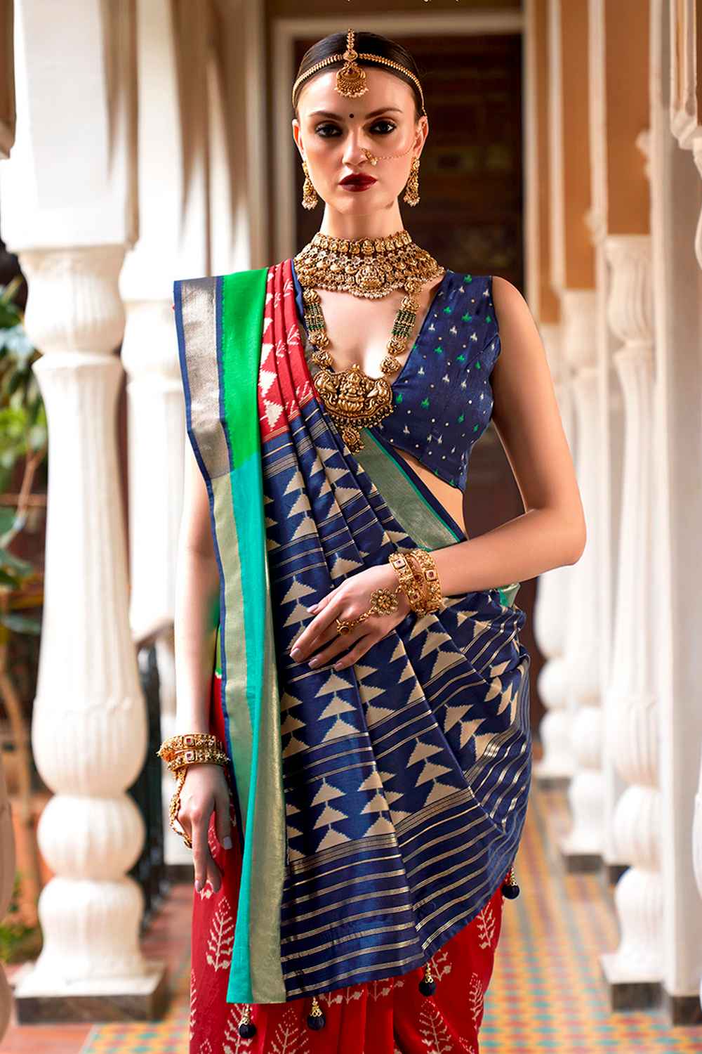 Red Silk Printed Saree