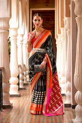 Black Silk Printed Saree