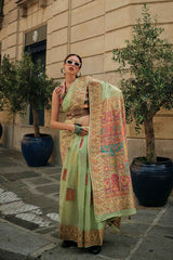 Green Silk Woven Saree