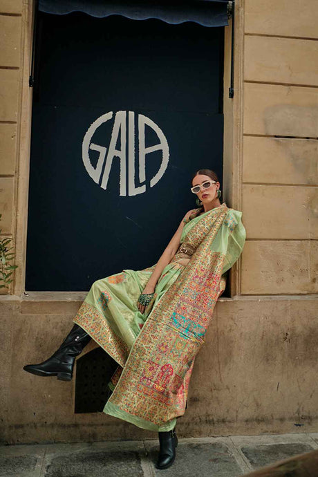 Green Silk Woven Saree