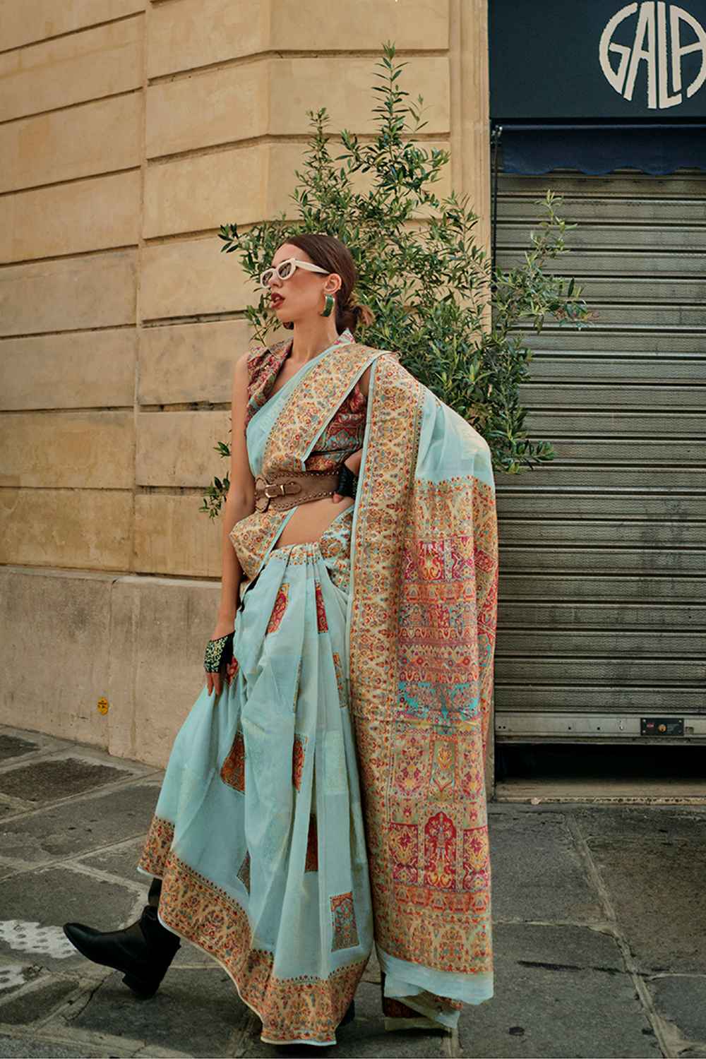 Blue Silk Woven Saree