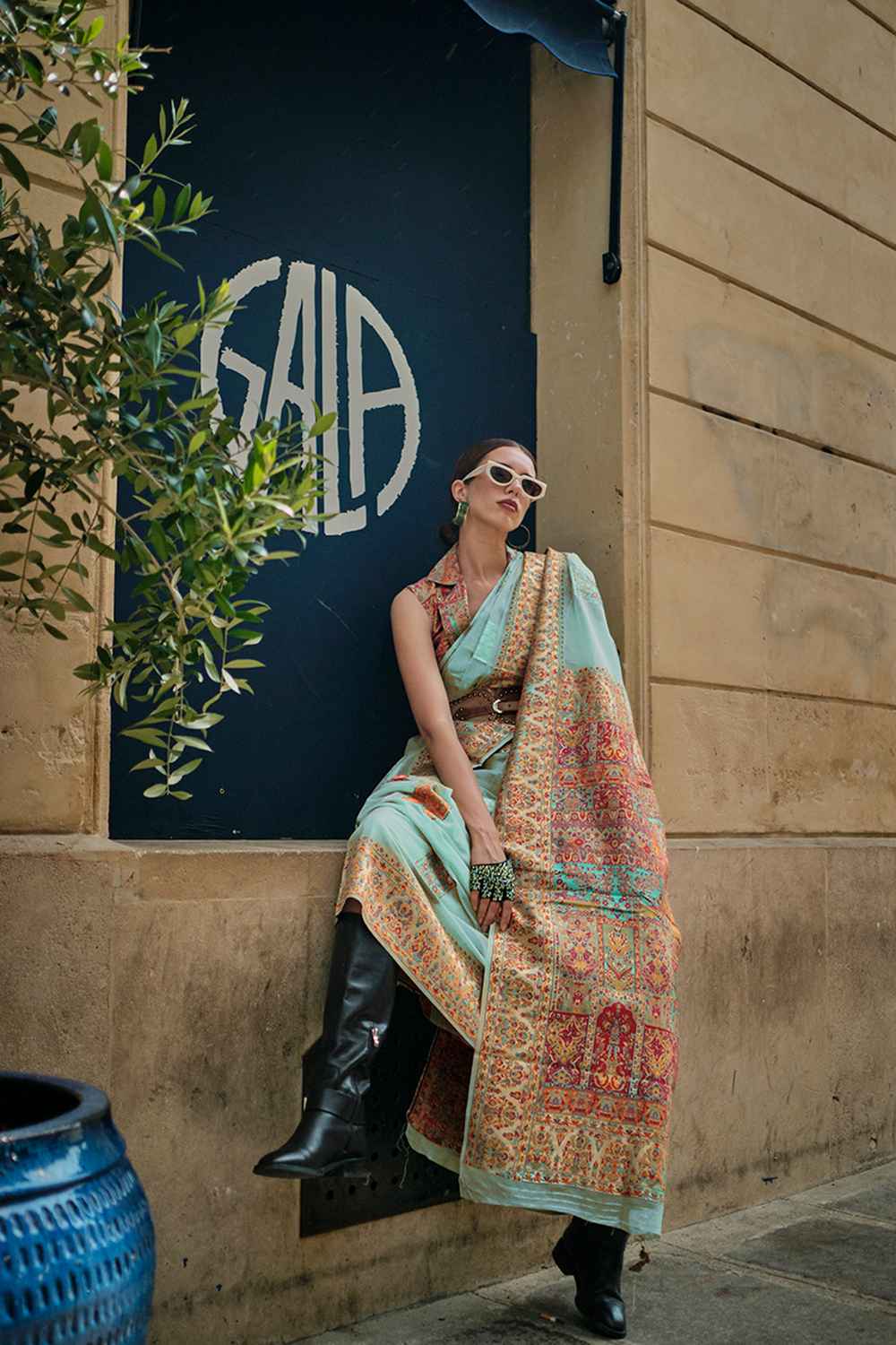 Blue Silk Woven Saree