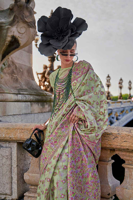 Green Organza  Saree