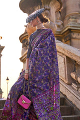 Violet Organza  Saree