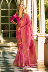 Magenta Tissue Woven Saree