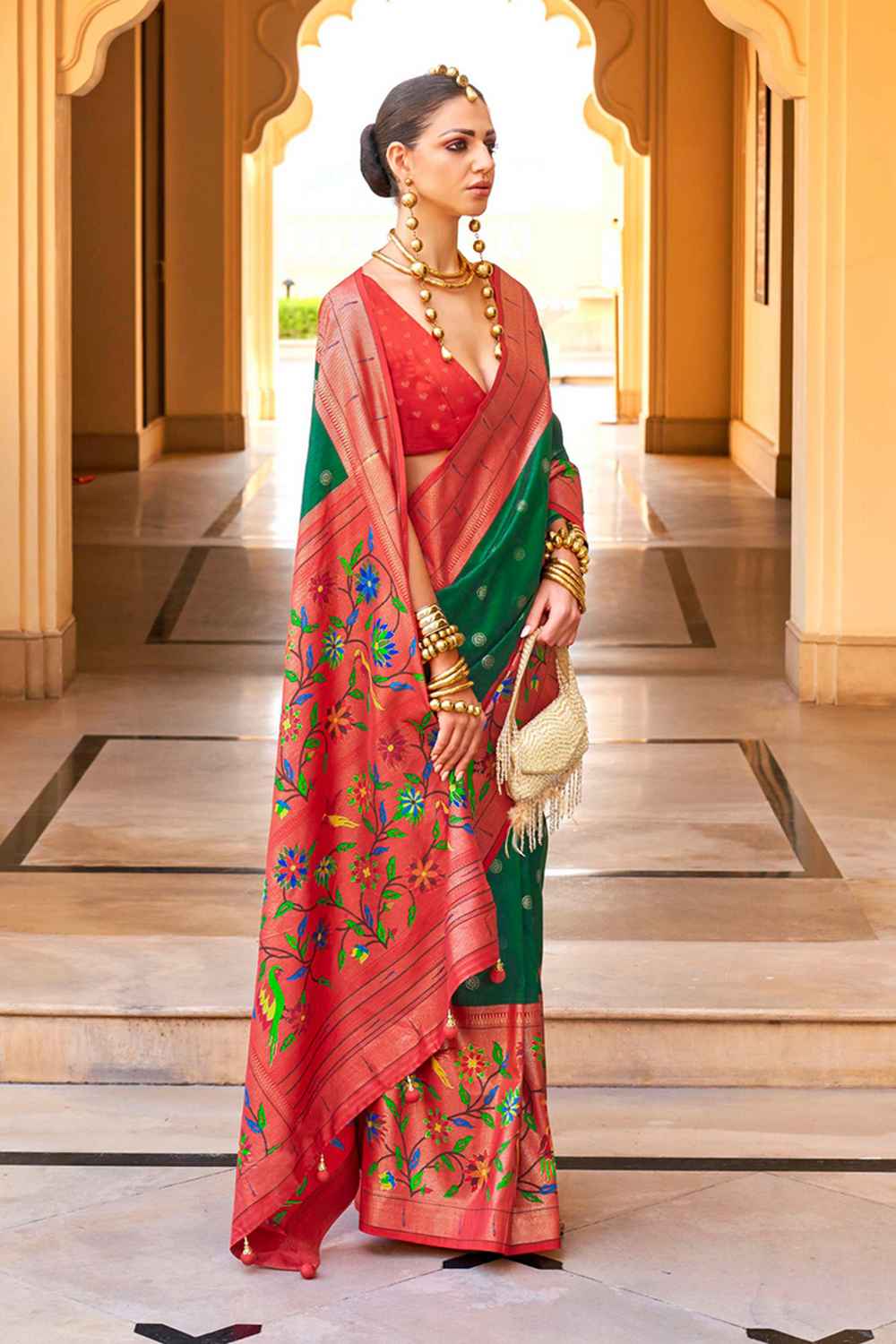 Green Silk Woven Saree