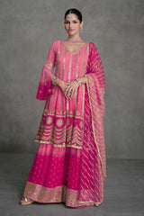 Magenta Georgette Designer Sharara Dress