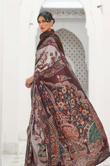 Multi Color Classic Digital Printed Crepe Silk Saree