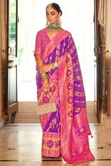 Banarasi Silk Weaving Purple Designer Saree