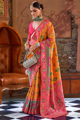 Banarasi Silk Weaving Mustard Classic Saree