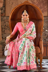 White Banarasi Silk Weaving Traditional Saree