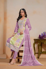 Purple Embroidered Organza Salwar Suit