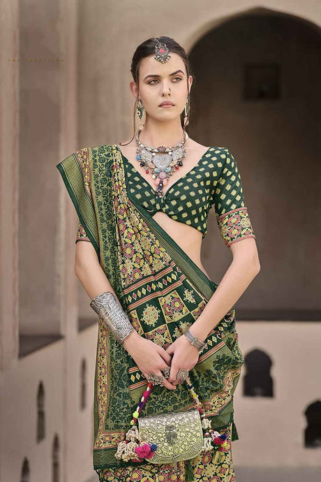 Multi-Color Silk Printed Saree