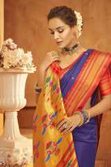 Violet Silk Woven Saree