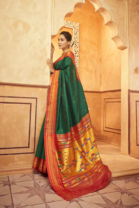 Green Silk Woven Saree