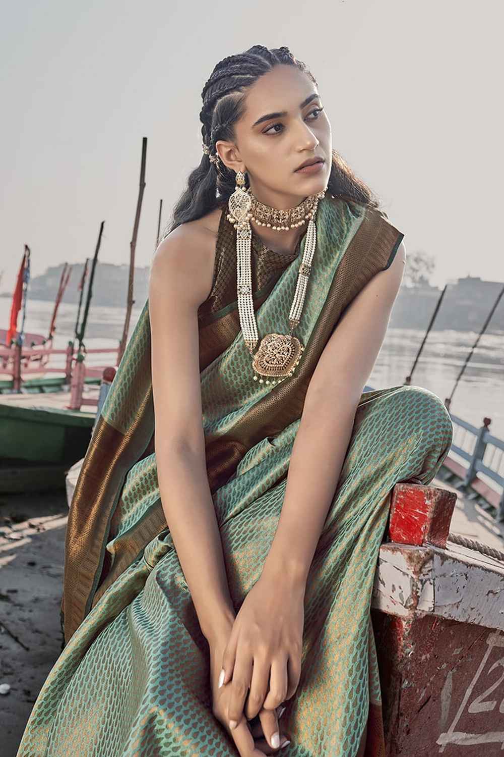 Green Silk Woven Saree