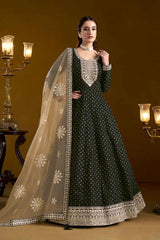 Black Embroidered Chanderi Salwar Suit