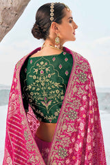 Pink Georgette Embroidered Saree