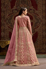 Pink Embroidered Net Salwar Kameez