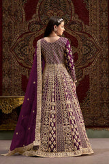 Violet Embroidered Net Salwar Kameez