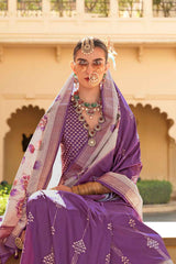 Violet Silk Printed Saree