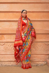 Multi-Color Silk Printed Saree