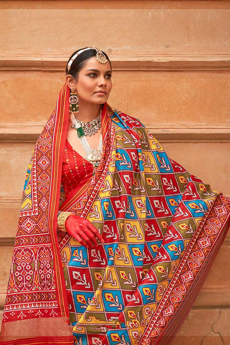 Multi-Color Silk Printed Saree