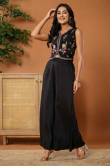 Black Thread Work Cotton Co-Ord Set