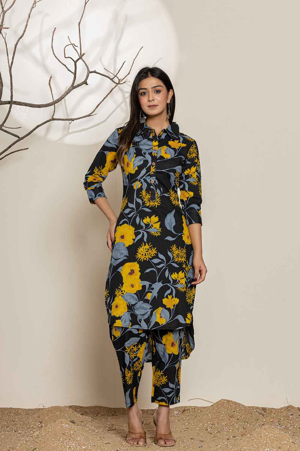 Black Floral Printed Co-ord Sets