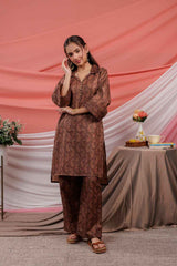 Brown Paisley Print Cotton Co-Ord Sets