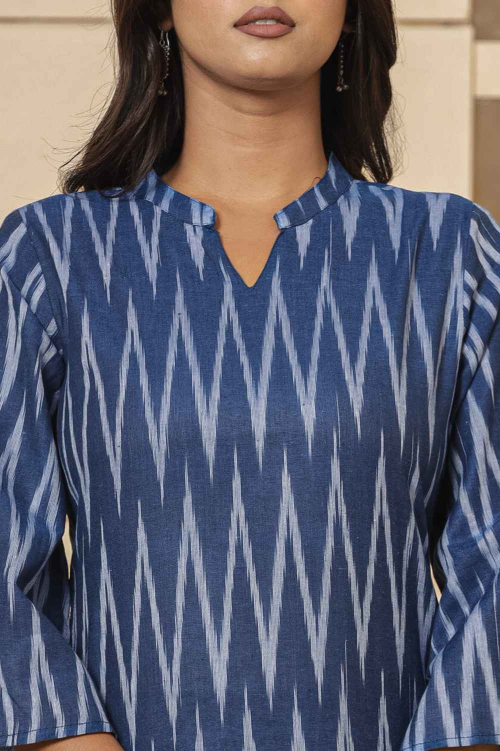 Blue Chevron Print Cotton Co-Ord Set