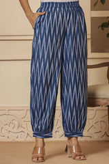 Blue Chevron Print Cotton Co-Ord Sets