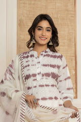 Multi-Color Tie & dyed Pure Cotton Kurti Set