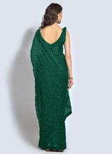 Green Georgette Sequins Saree