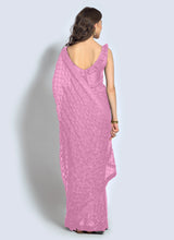 Pink Georgette Sequins Saree