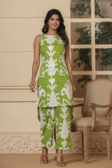 Green Abstract Print Cotton Co-Ord Sets