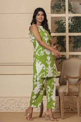 Green Abstract Print Cotton Co-Ord Sets