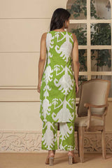 Green Abstract Print Cotton Co-Ord Sets