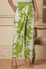 Green Abstract Print Cotton Co-Ord Sets