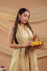 Yellow Floral Print Pure Cotton Kurta Set