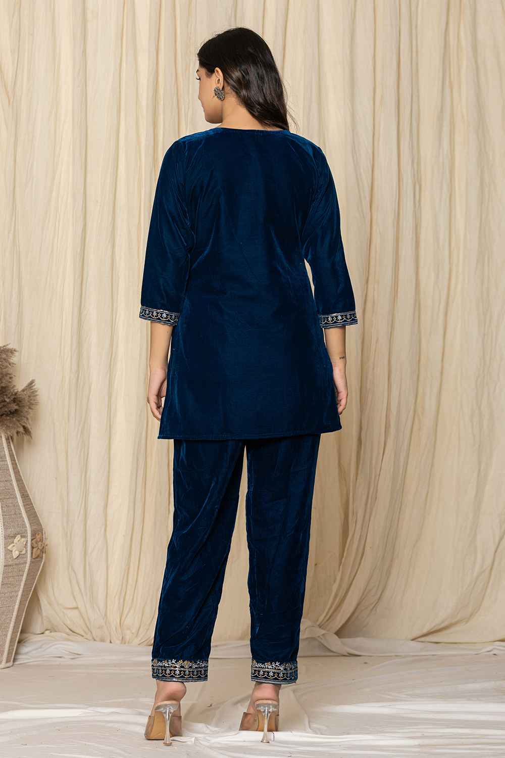 Blue Sequins Velvet Co-Ord Sets