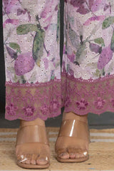 Violet Lace Work Cotton Co-Ord Sets