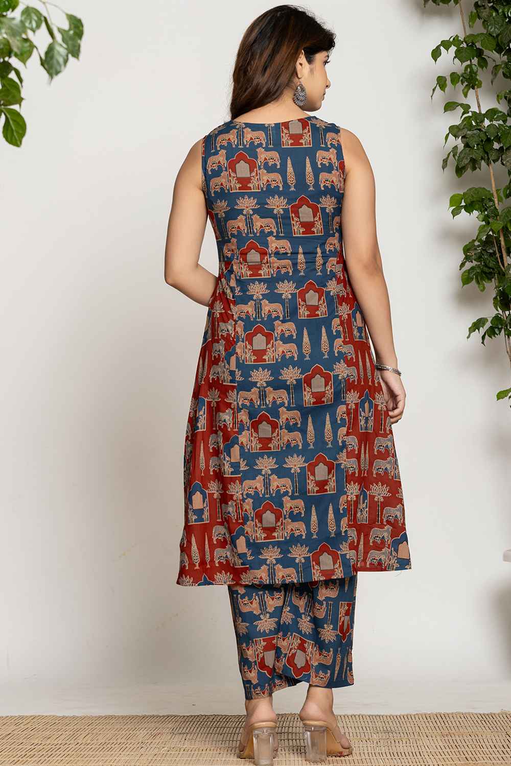 Blue Kalamkari Print Cotton Co-Ord Sets