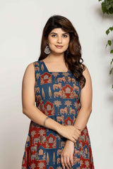 Blue Kalamkari Print Cotton Co-Ord Sets