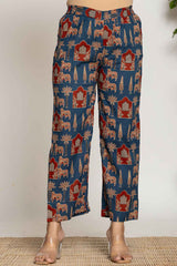 Blue Kalamkari Print Cotton Co-Ord Sets