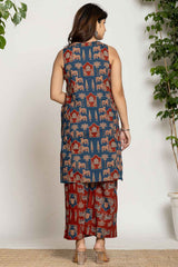 Blue Kalamkari Print Cotton Co-Ord Sets