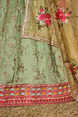 Pista Sequins Georgette Lehenga Choli With Dupatta